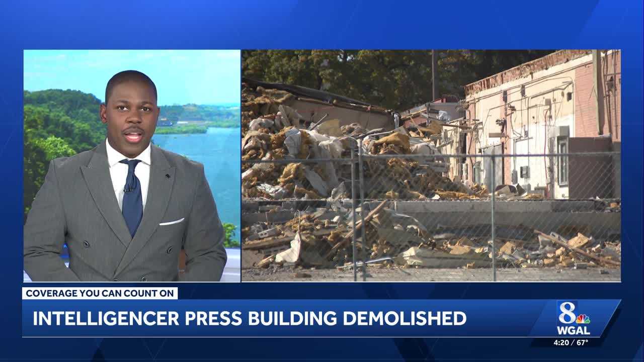 Demolition of the former Intelligencer Press building in Manheim Township
